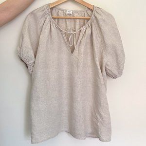 Aritzia Wilfred Dickinson Linen Blouse | Beige | Size: S
